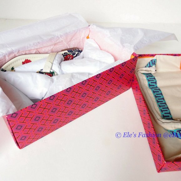 ❤️ NIB Tory Burch Miller Leather Thong Sandal Ivory Tea Rose US 7 7.5 AUTHENTIC - Picture 3 of 12